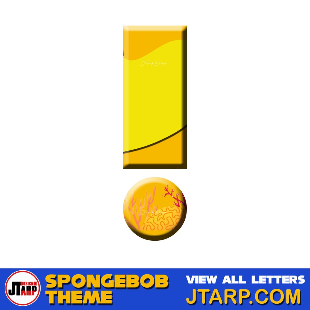 Free Printable Spongebob Letters 3D Punctuation Exclamation Point