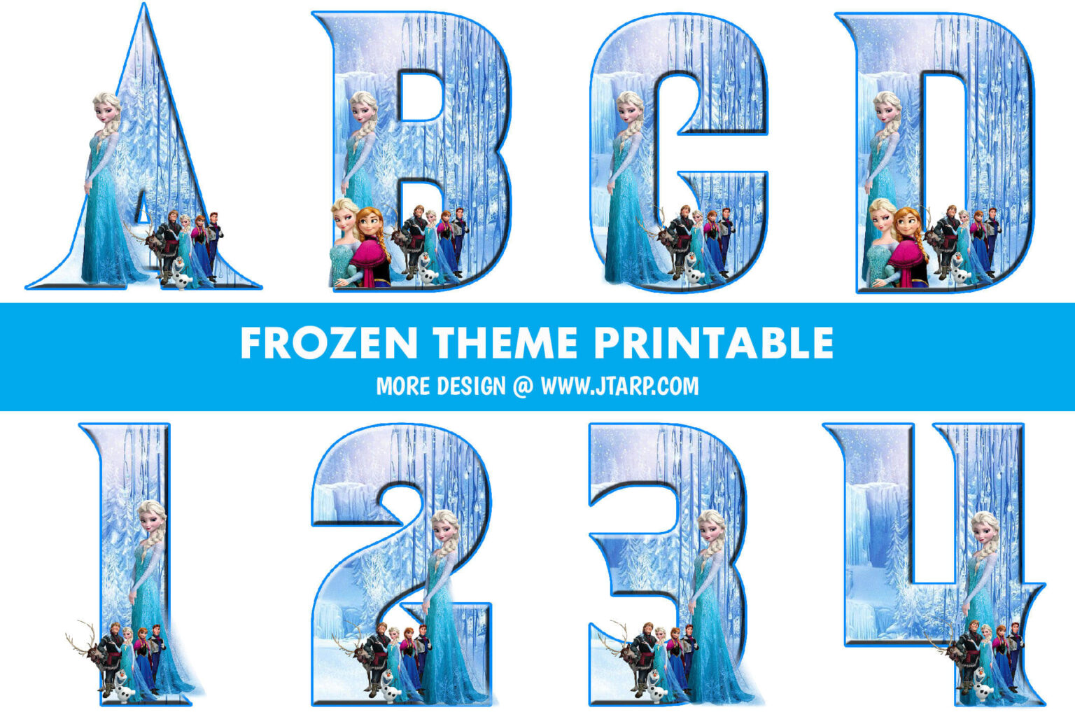 Frozen Theme Printable Letters and Numbers Thumbnail