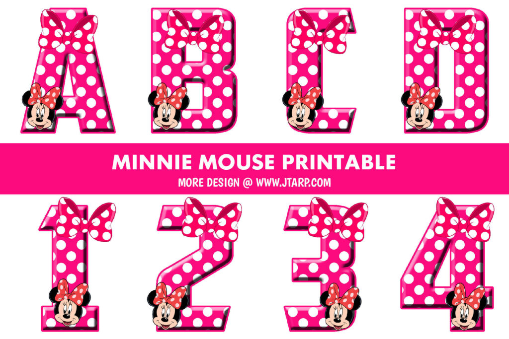 Minnie Mouse Theme Printable Letters and Numbers Thumbnail