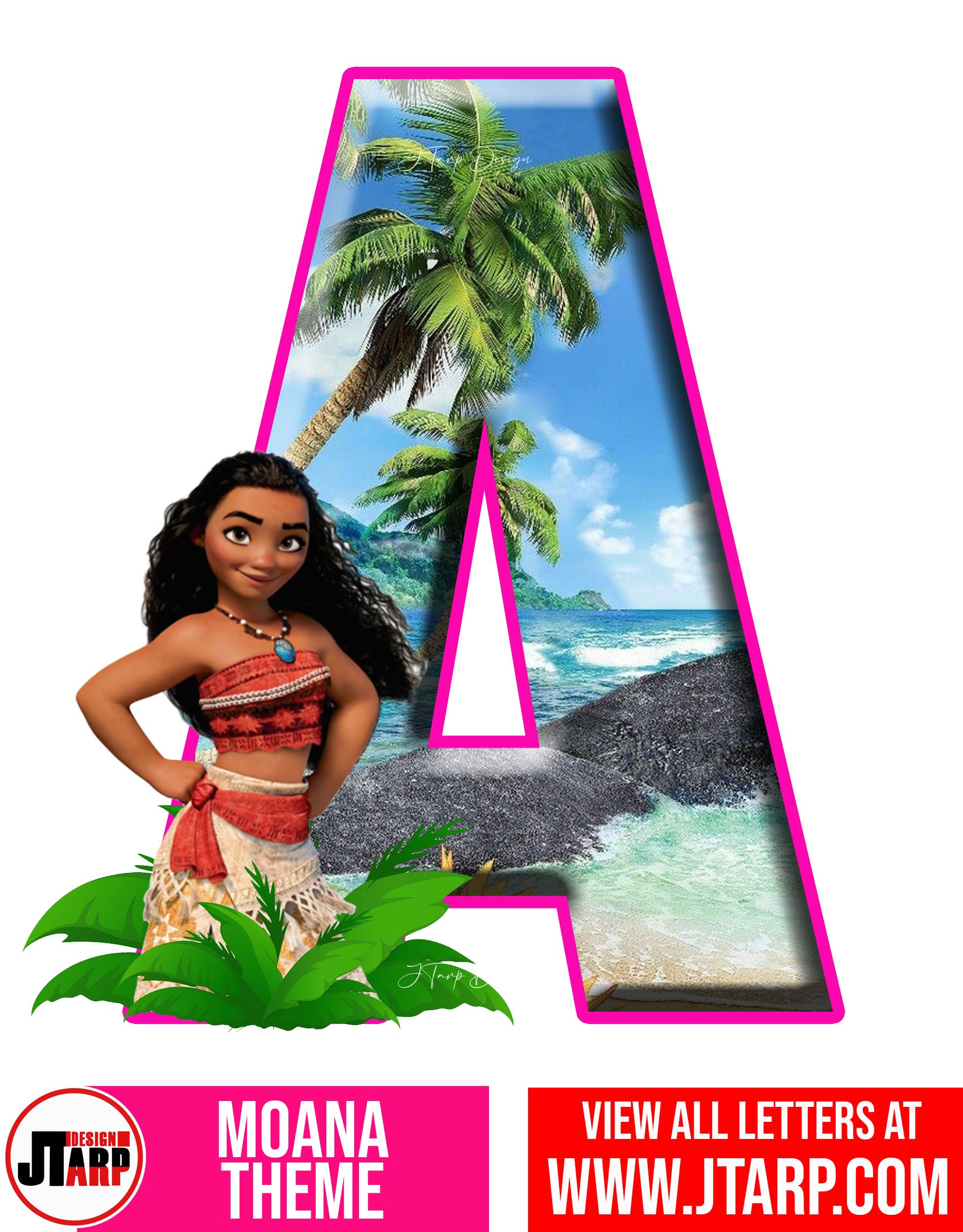 Moana Free Printable Letter A