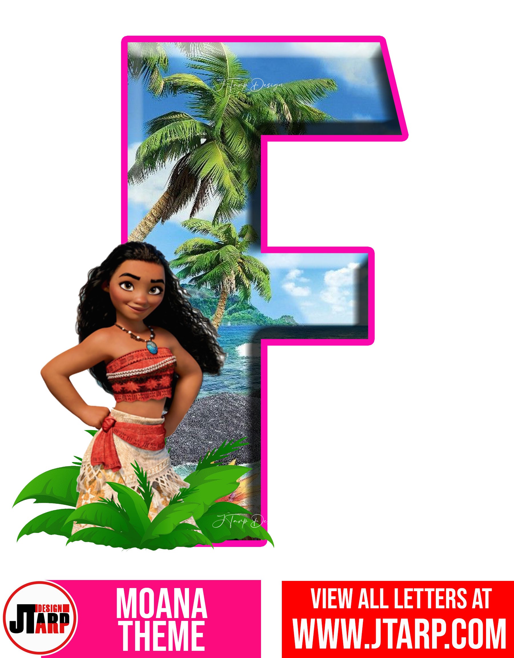 Moana Free Printable Letter F