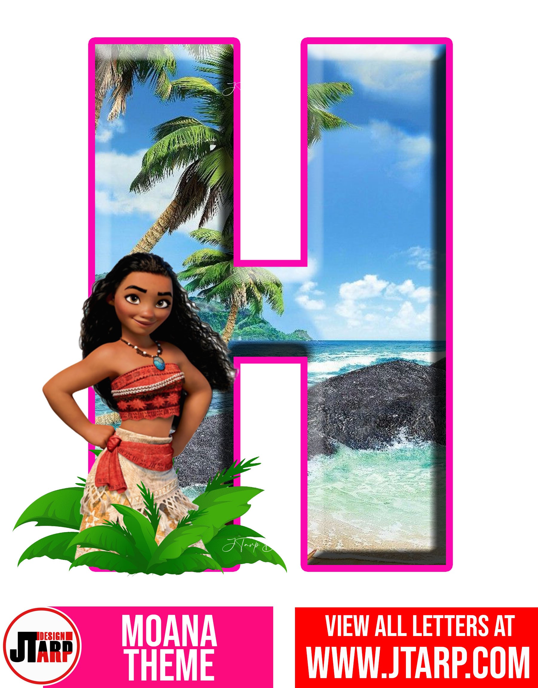 Moana Free Printable Letter H