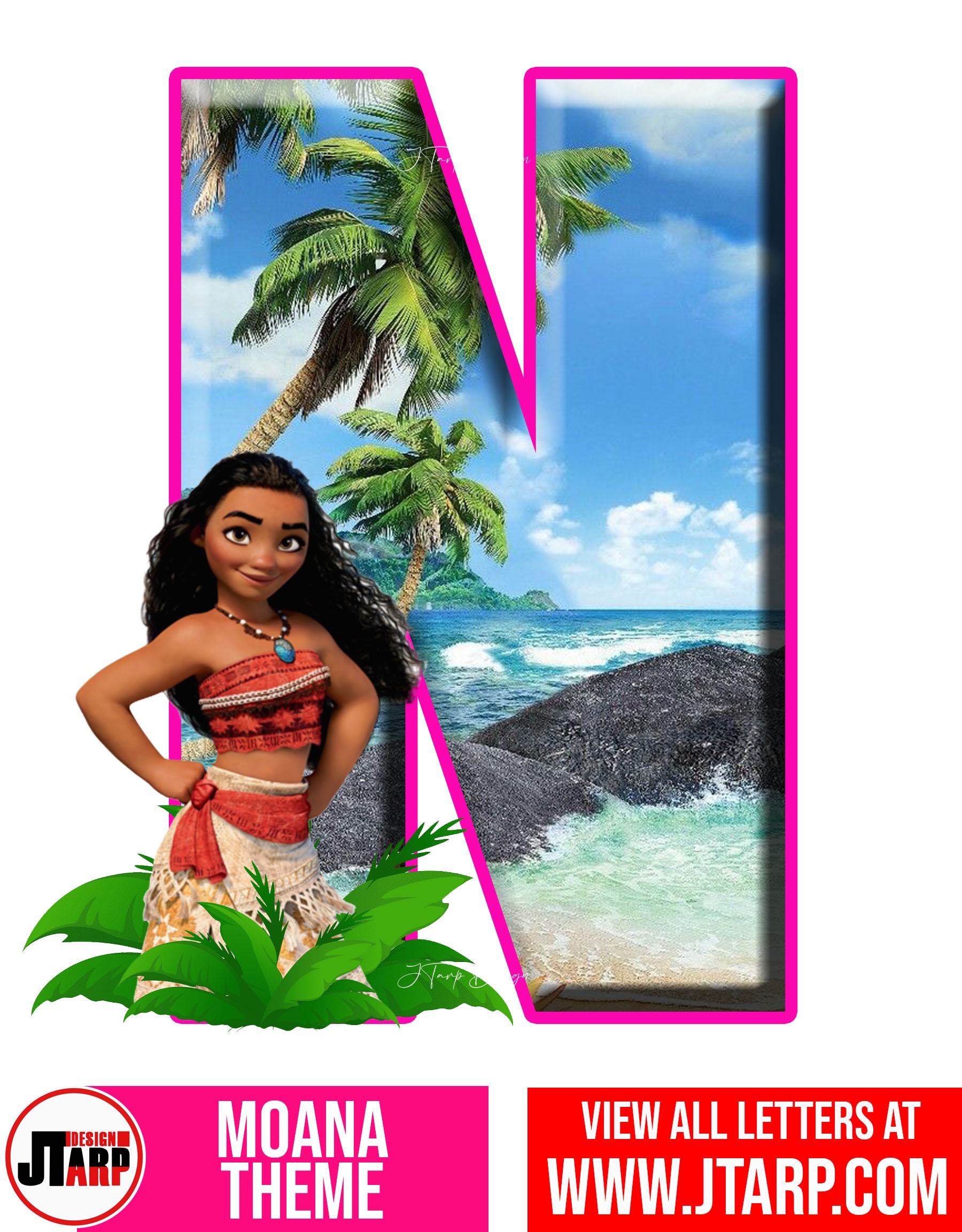 Moana Free Printable Letter N