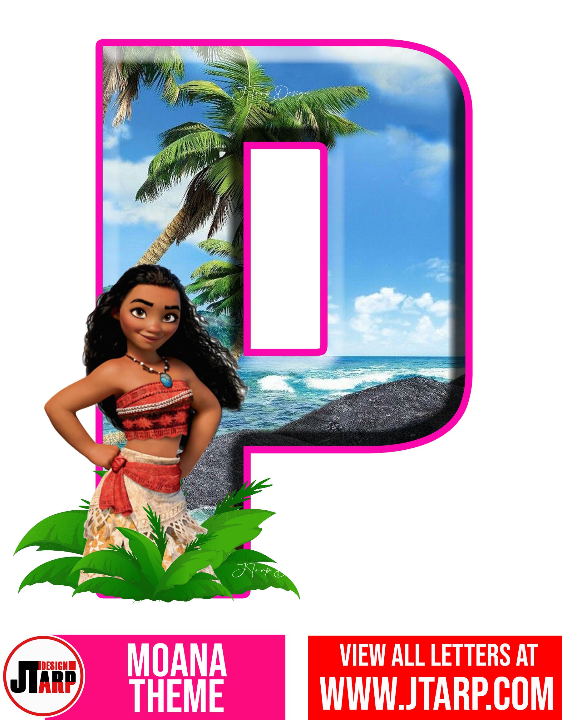 Moana Free Printable Letter P