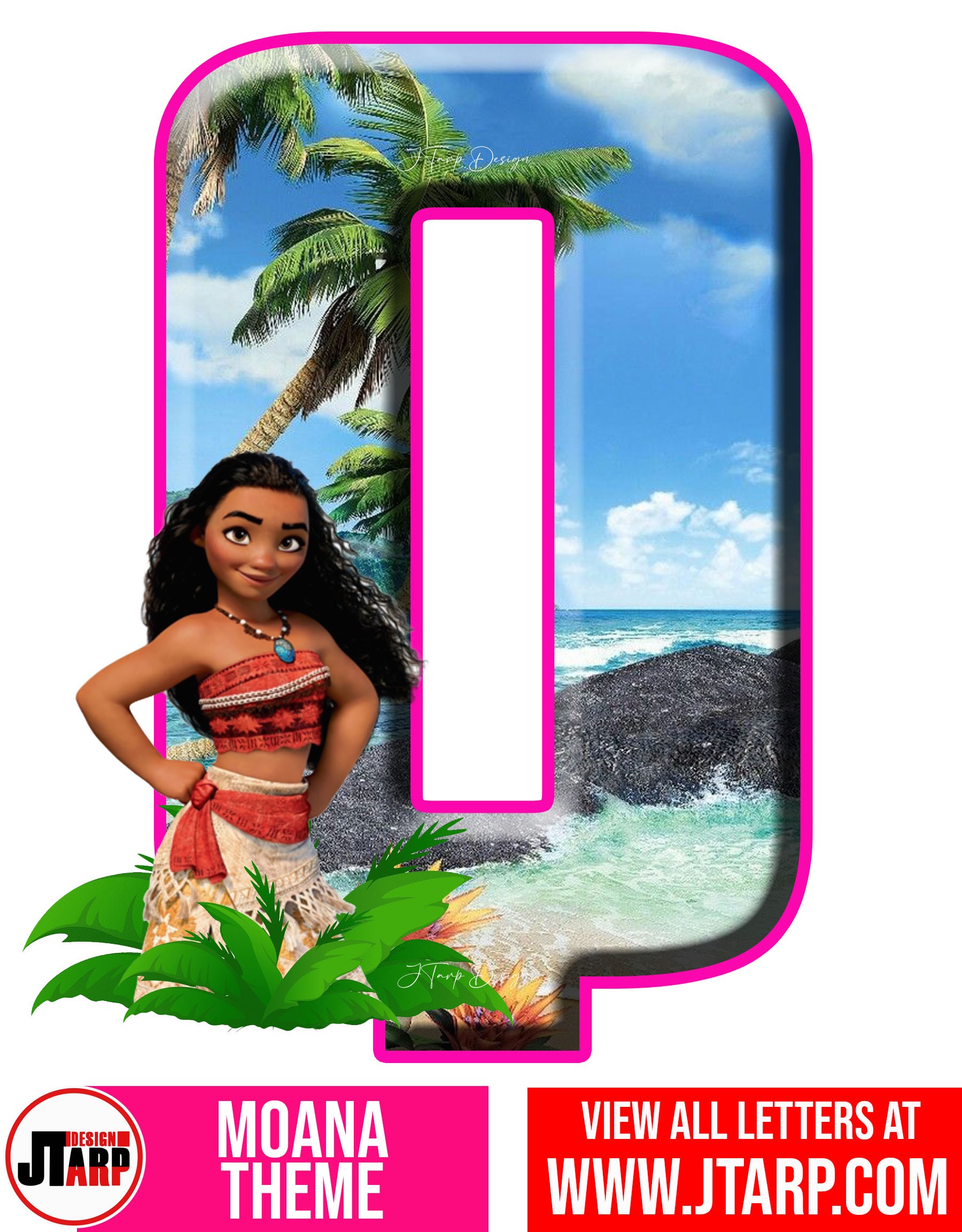 Moana Free Printable Letter Q