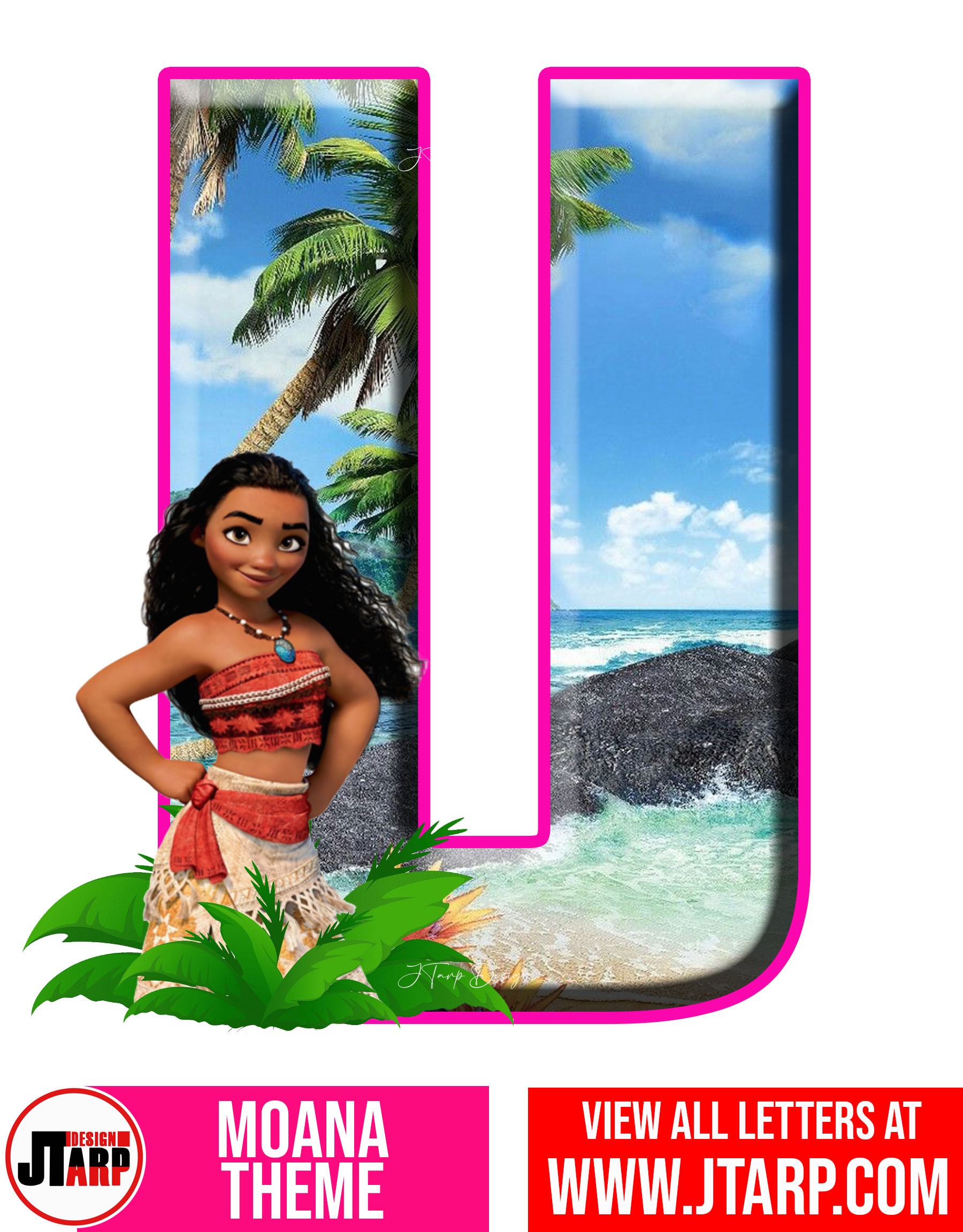 Moana Free Printable Letter U