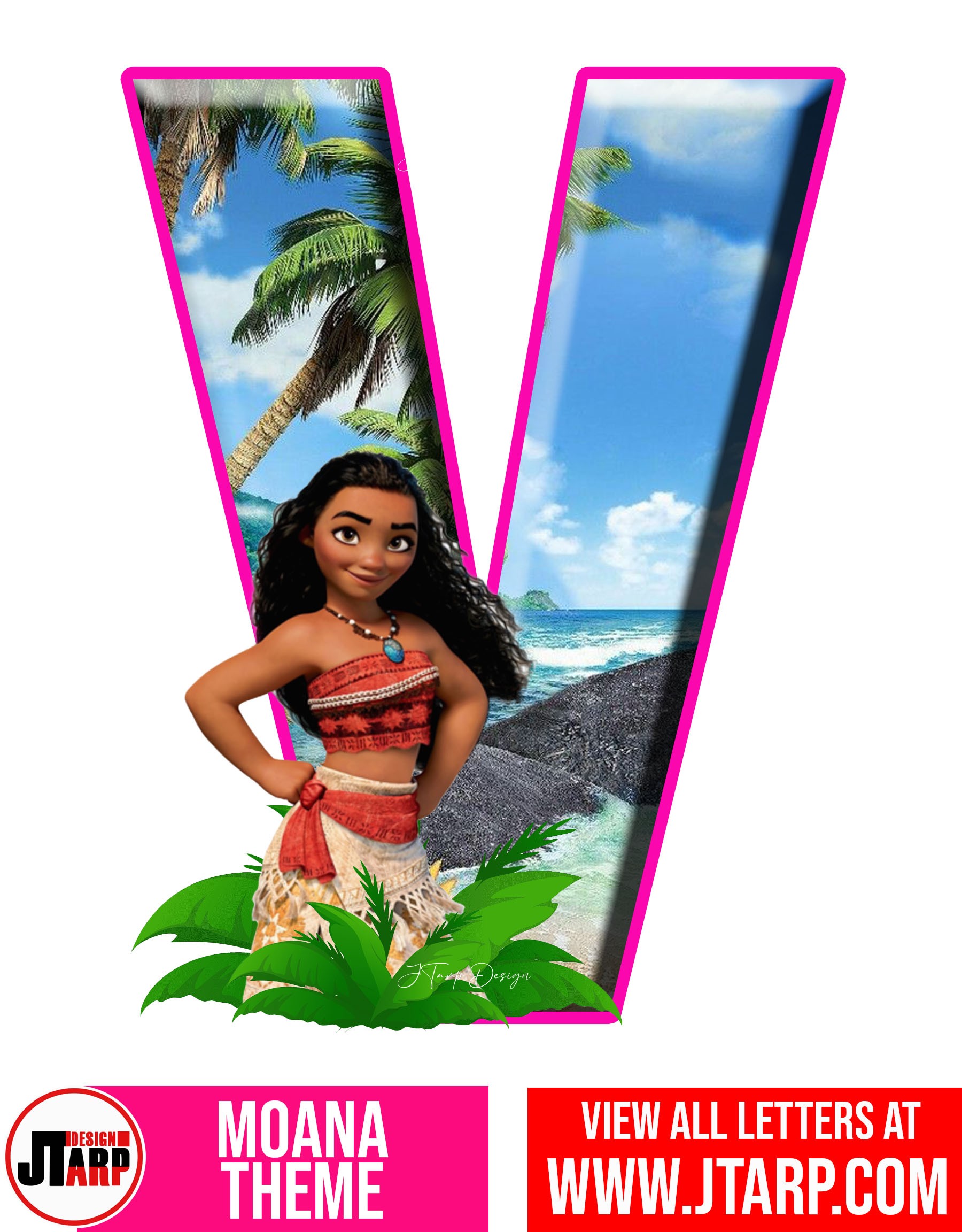 Moana Free Printable Letter V