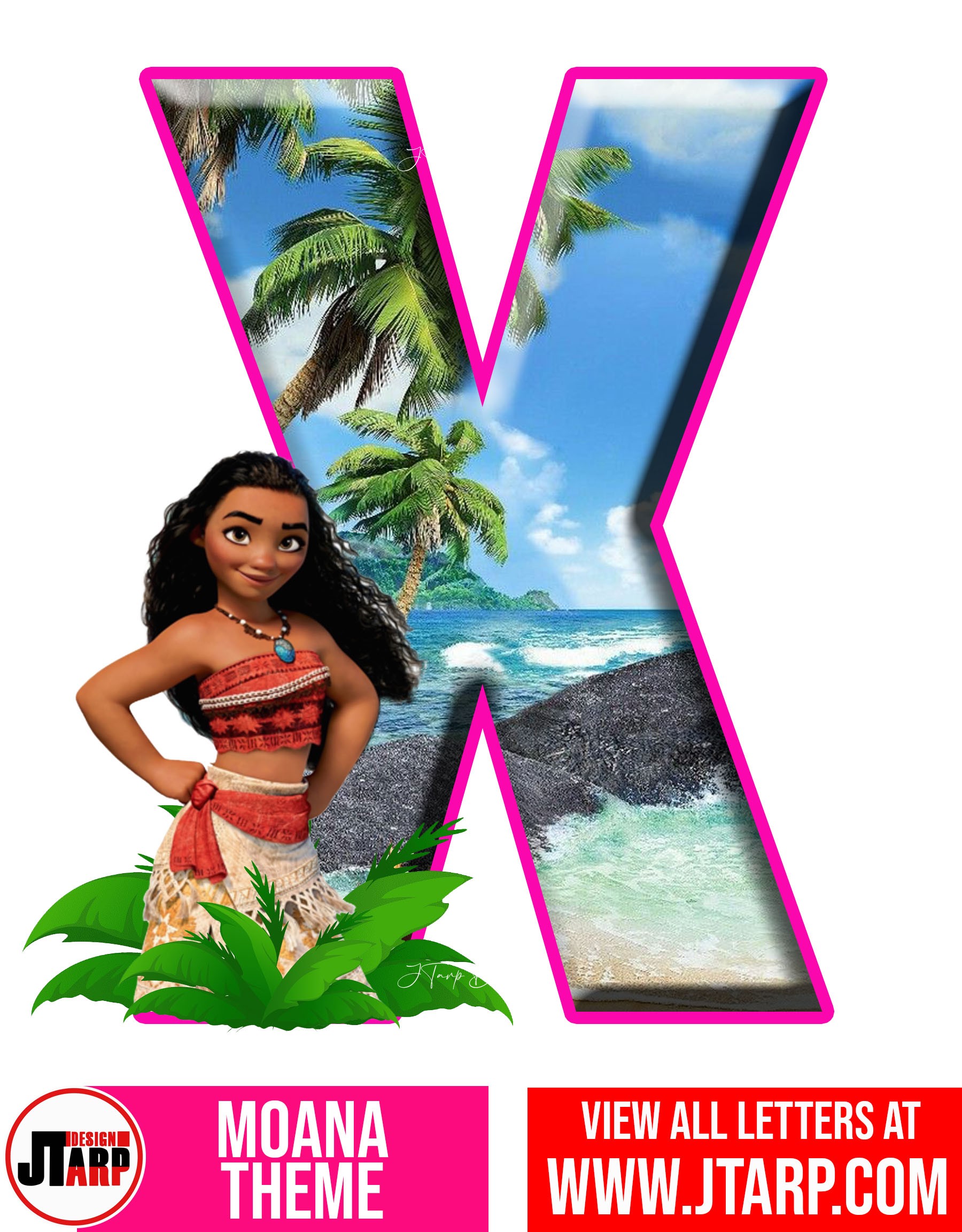Moana Free Printable Letter X