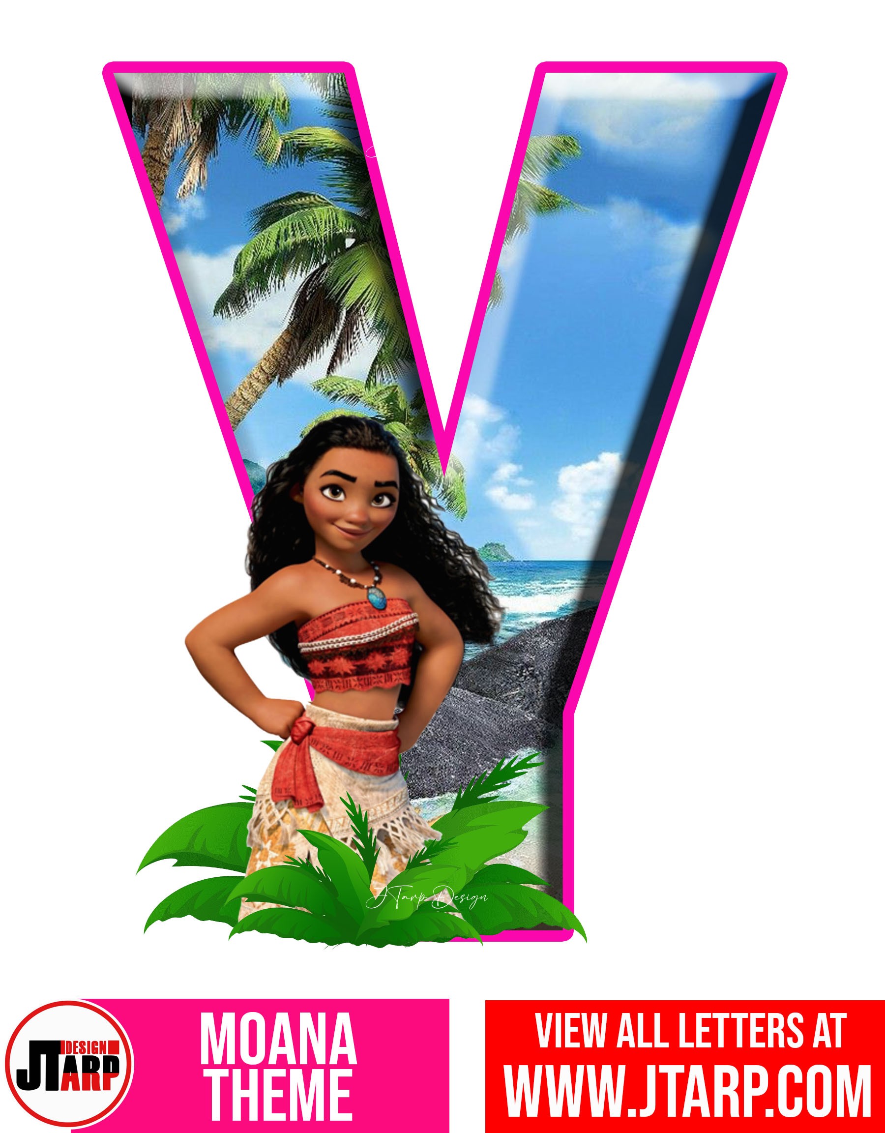 Moana Free Printable Letter Y