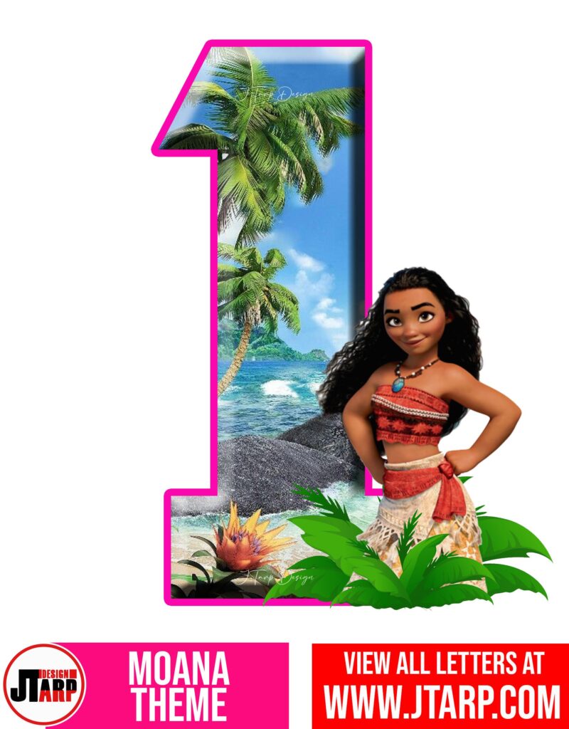 Moana Free Printable Number 1