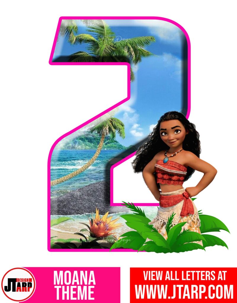 Moana Free Printable Number 2