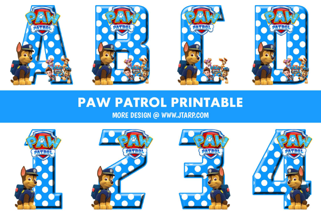 Paw Patrol Theme Printable Letters and Numbers Thumbnail