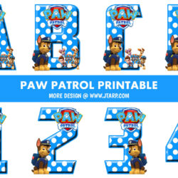 Alphabet Paw Patrol Letters and Numbers Free Printable