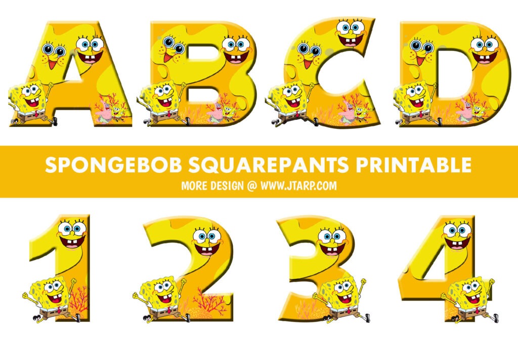 SpongeBob SquarePants Theme Printable Letters and Numbers Thumbnail