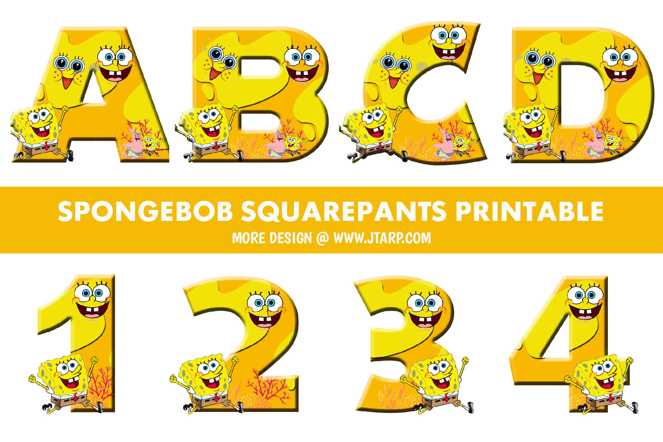 Printable SpongeBob Letters and Numbers - Free Download - Gallery