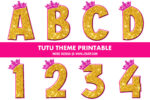 Tutu Theme Printable Letters and Numbers Thumbnail