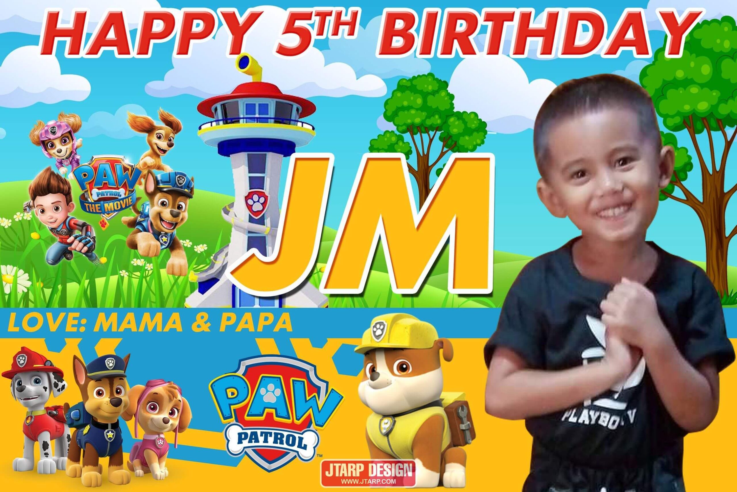 2x3 HAPPY 5TH BIRTHDAY JM Paw Patrol Theme v2