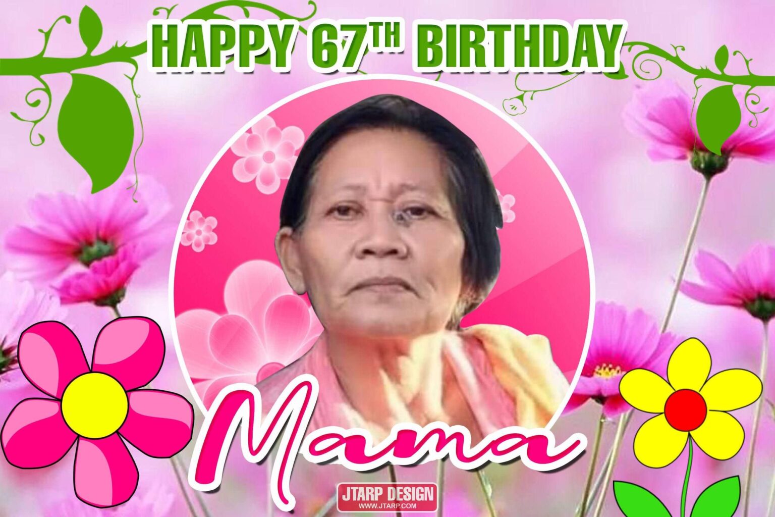 2x3 Happy 67th Birthday Mama