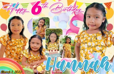 3x2 Hannah 6th Birthday Yellow Floral Theme