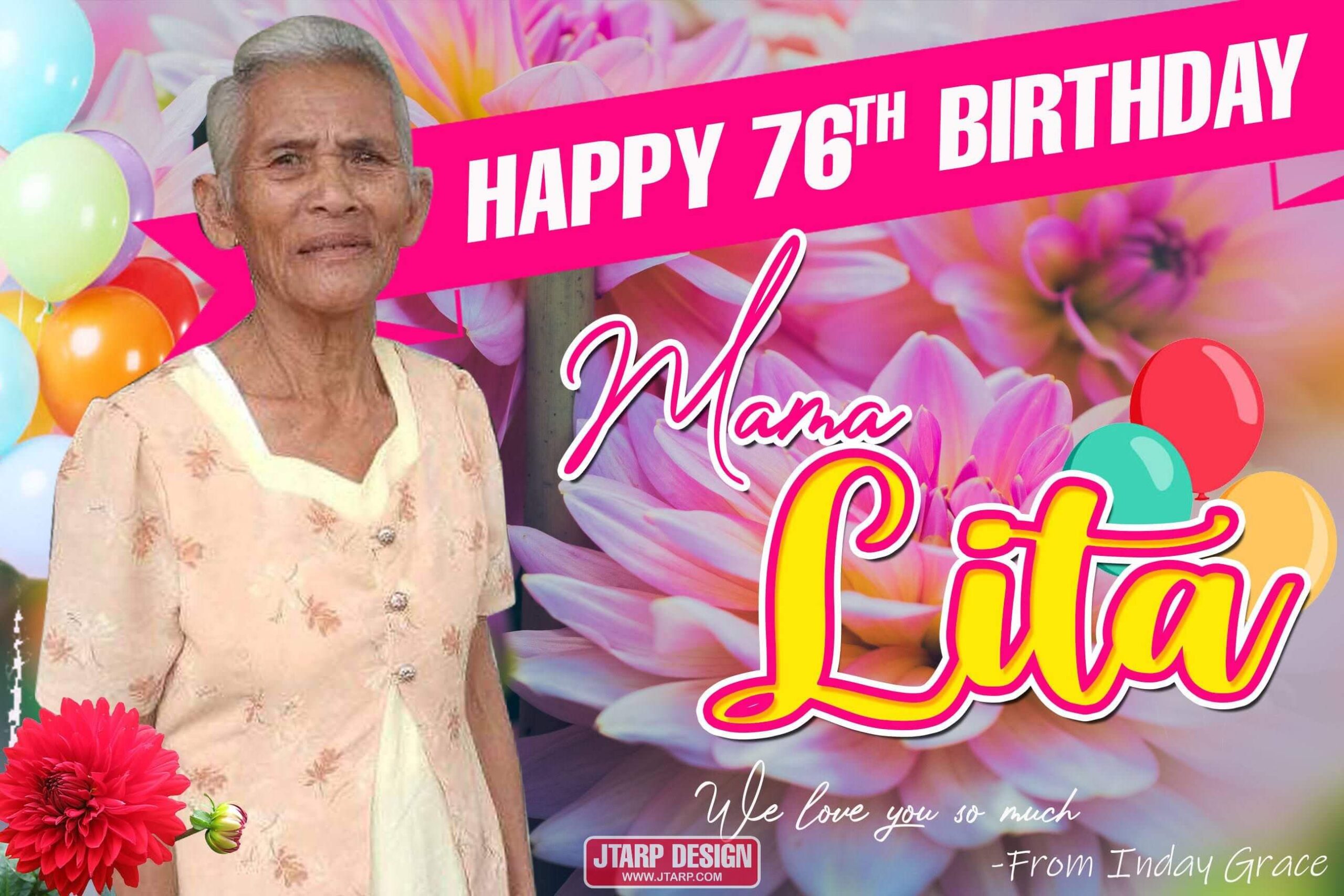 3x2 Happy 76th Birthday Mama Lita