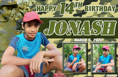 3x2 Jonash 14th Birthday Soldier Army Theme