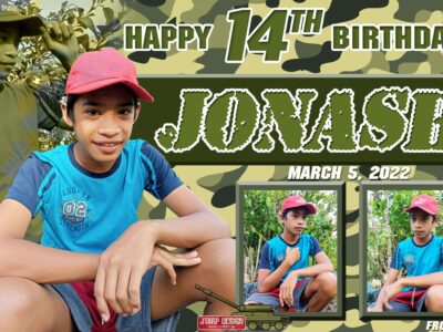 3x2 Jonash 14th Birthday Soldier Army Theme