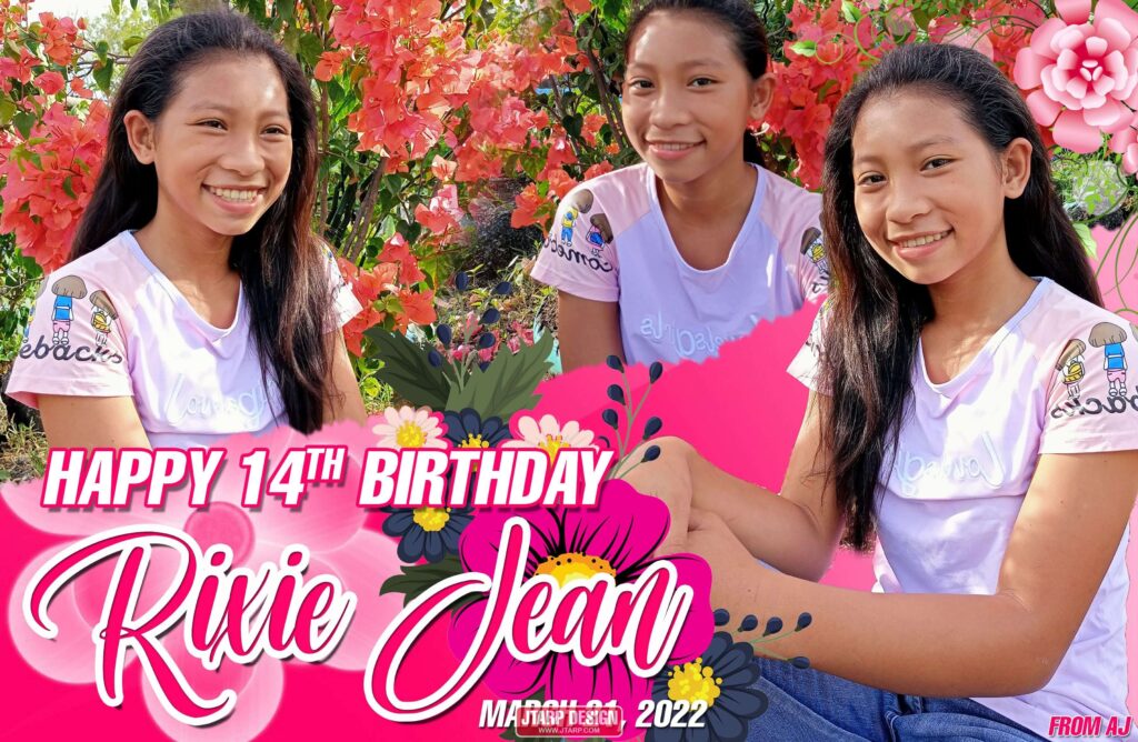 3x2 Rexie Jane 14th Birthday Pink Theme