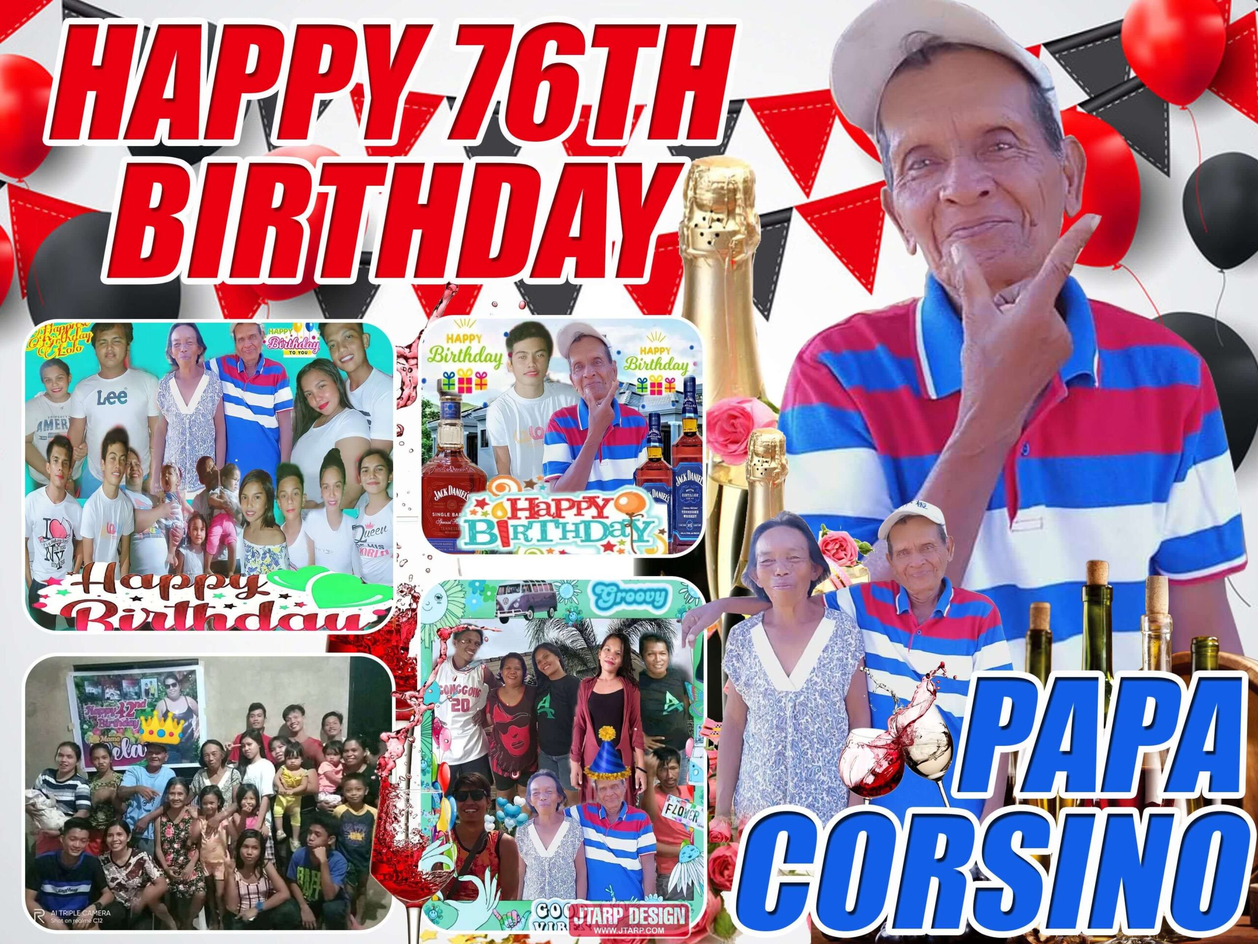3x4 Happy 76th Birthday Papa Corsino