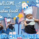 3x4 Welcome to the Christian World BABY CHRIS VINCENT Baptism Tarpaulin Desi