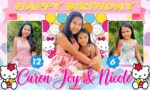 3x5 Caren Joy and Nicole Dual Celebration Hello Kitty Design V2