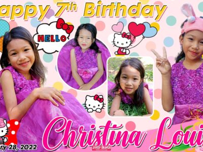 3x5 Happy 7th Birthday Christina Louise Hello Kitty Theme Tarpaulin Design
