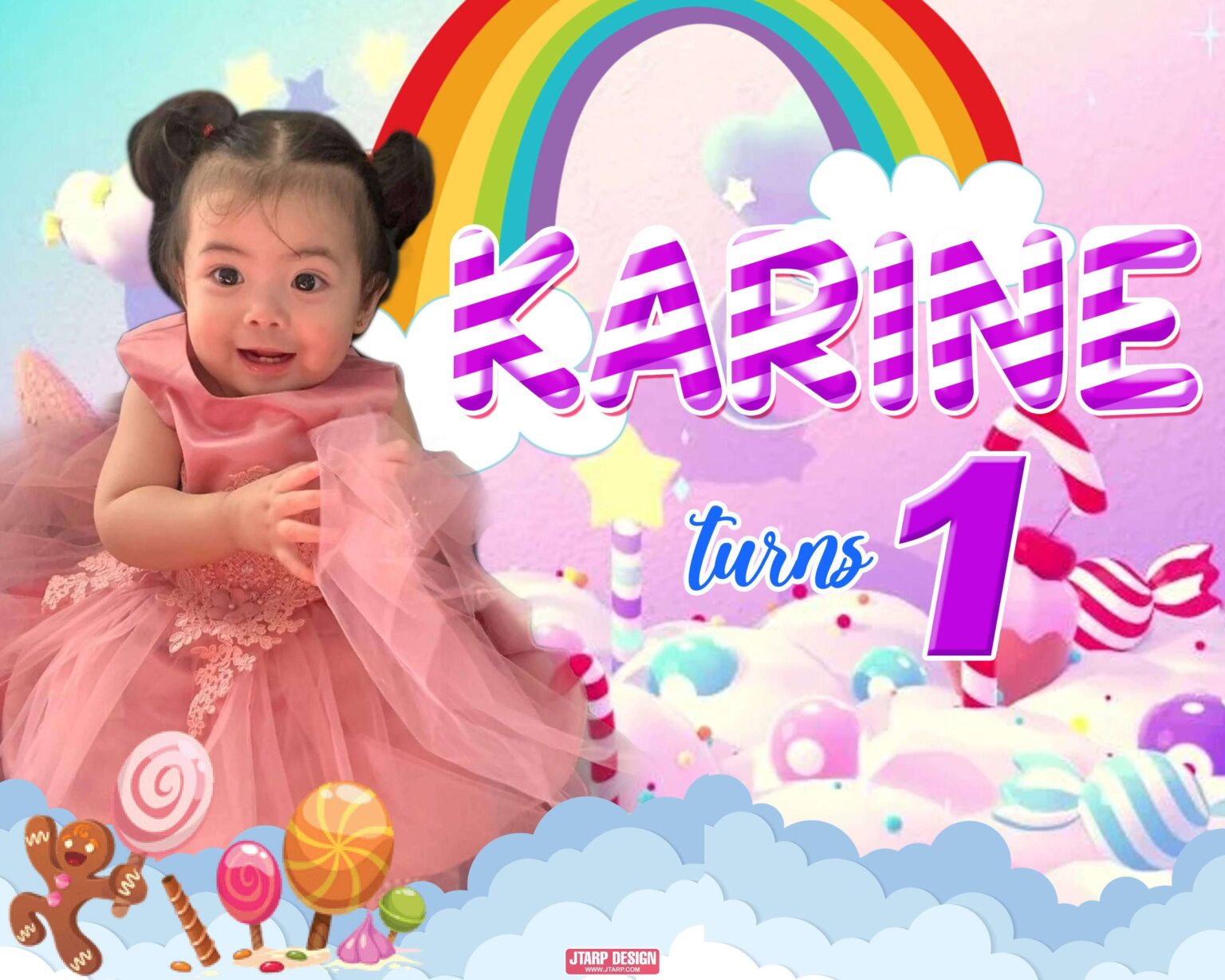 4x5 Karine turns 1 Candy Land Theme