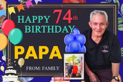 3x2 Happy 74th Birthday Papa