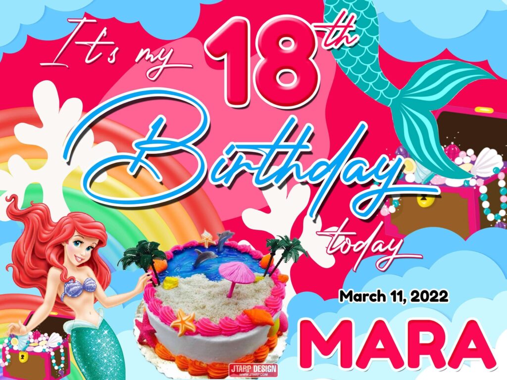 Mermaid Theme Birthday Tarpaulin Design - Birthday