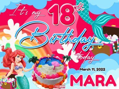 4x3 Mermaid Theme 18th Birthday