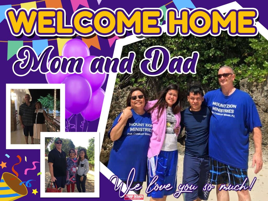 4x3 Welcome Home Mom and Dad