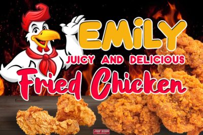 3x2 Emily Fried Chicken Business Tarpaulin Design