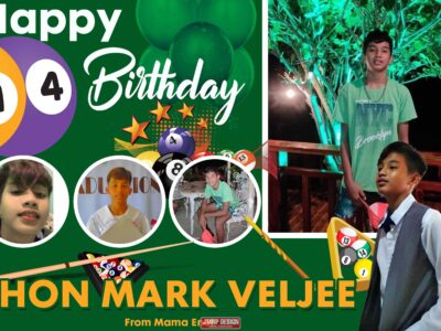 3x2 Happy 14th Birthday Jhon Mark Veljee Billiards Tarpaulin Layout