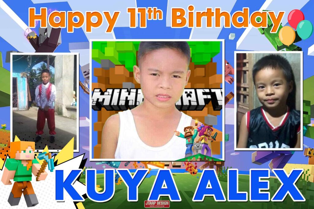 3x2 Happy 11th Birthday Kuya Alex Minecraft Design