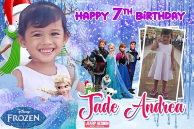 3x2 Happy 3rd Birthday Jade Andrea Frozen Design