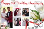 3x2 Happy 3rd Wedding Anniversary