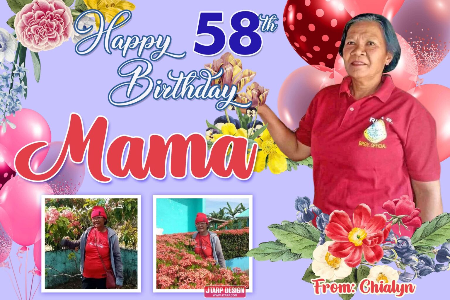3x2 Happy 58th Birthday Mama