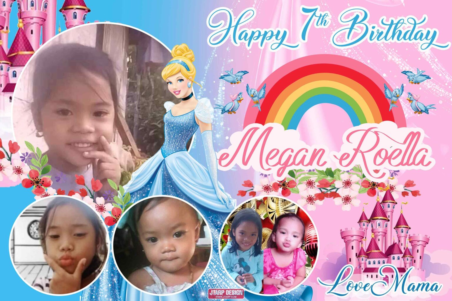 3x2 Happy 7th Birthday Megan Roella Cinderalla Theme