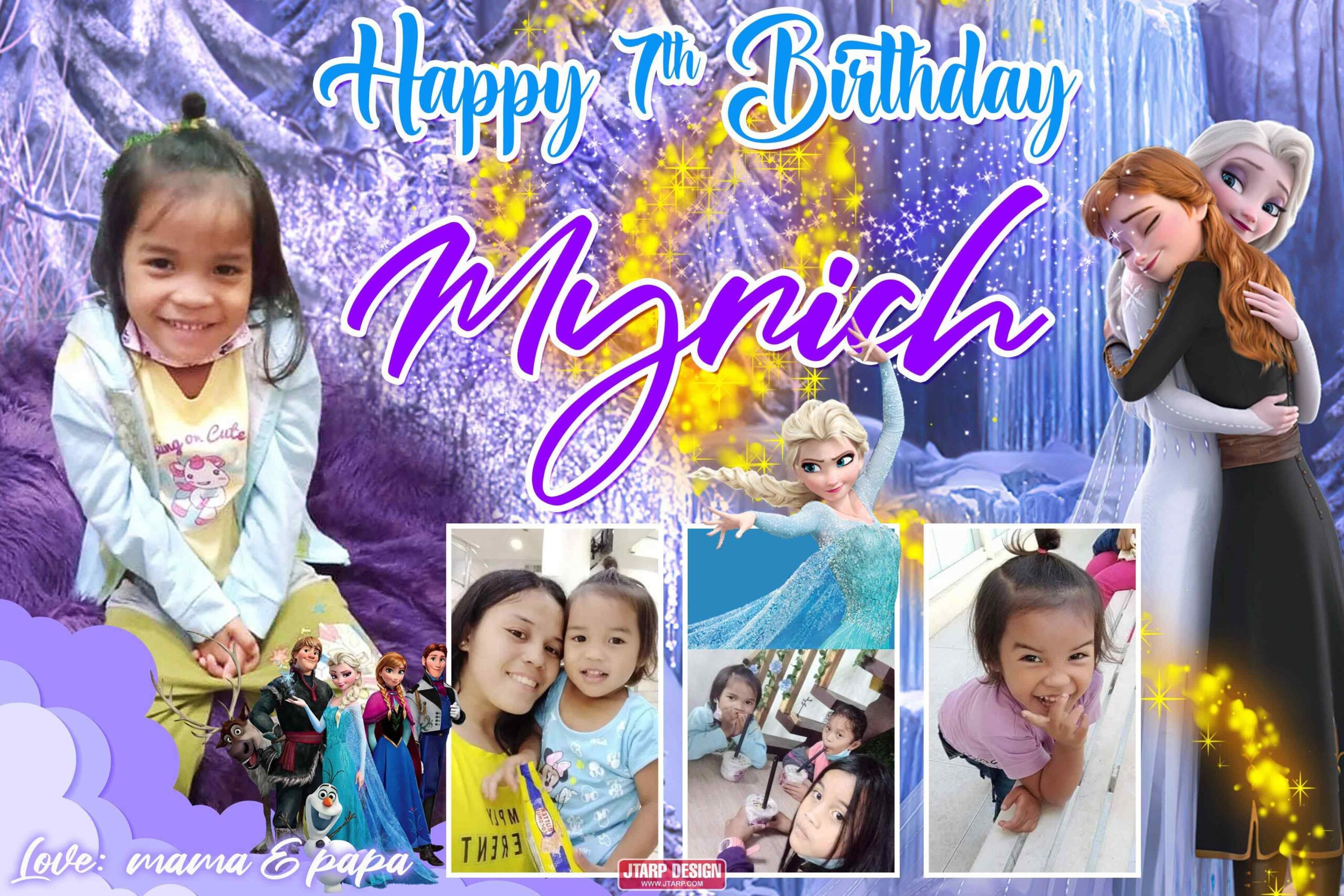 Frozen Theme Birthday Background Tarpaulin Design - Birthday