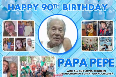 3x2 Happy 90th Birthday Papa Pepe
