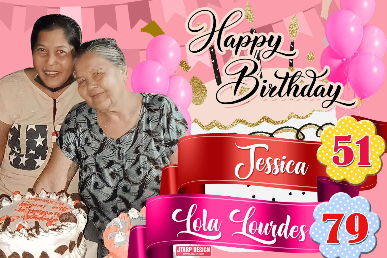 3x2 Happy Birthday Lola Lourdes and Jessica