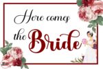 3x2 Here comes the Bride Maroon Theme