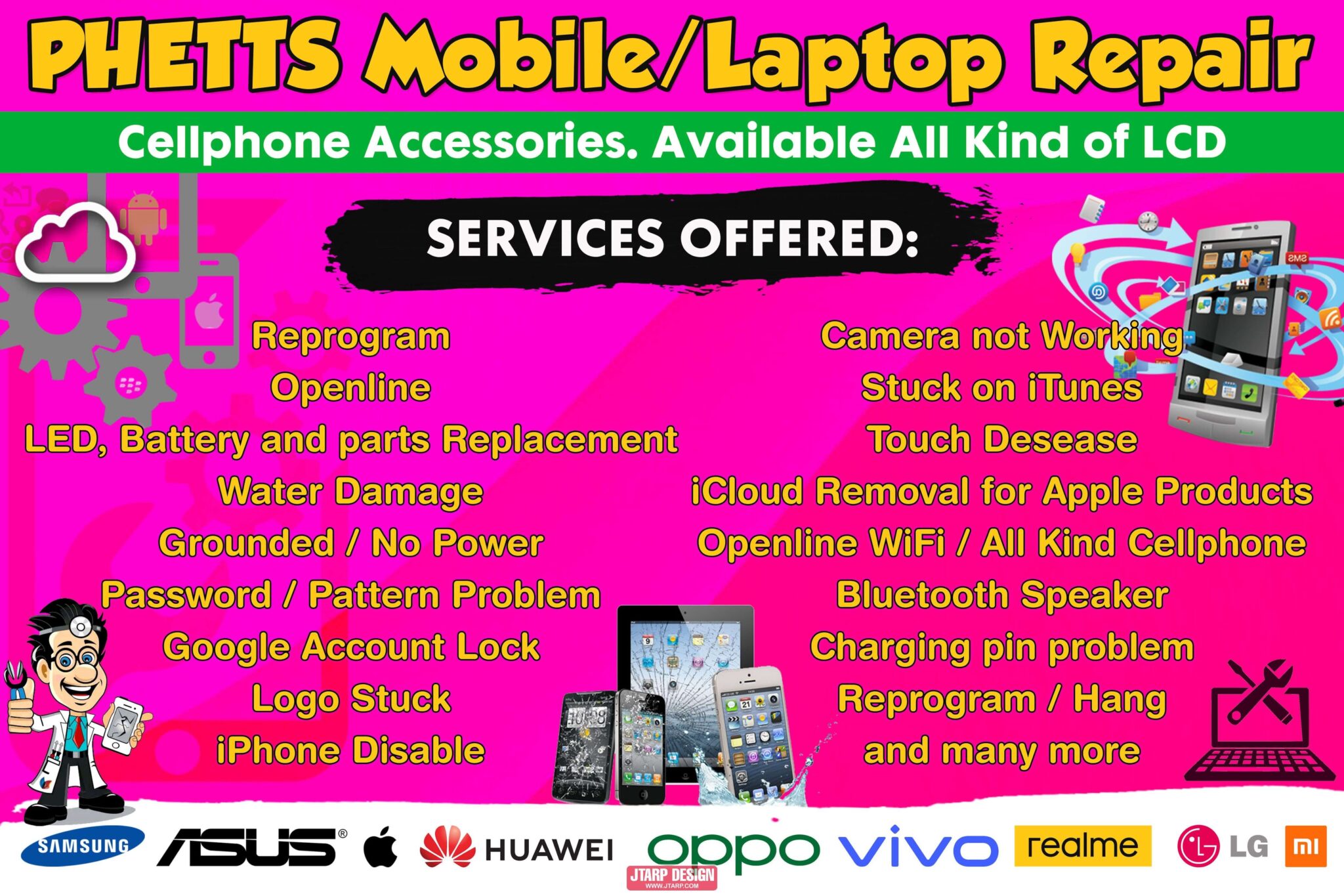 Mobile and Laptop Repair Tarpaulin Design