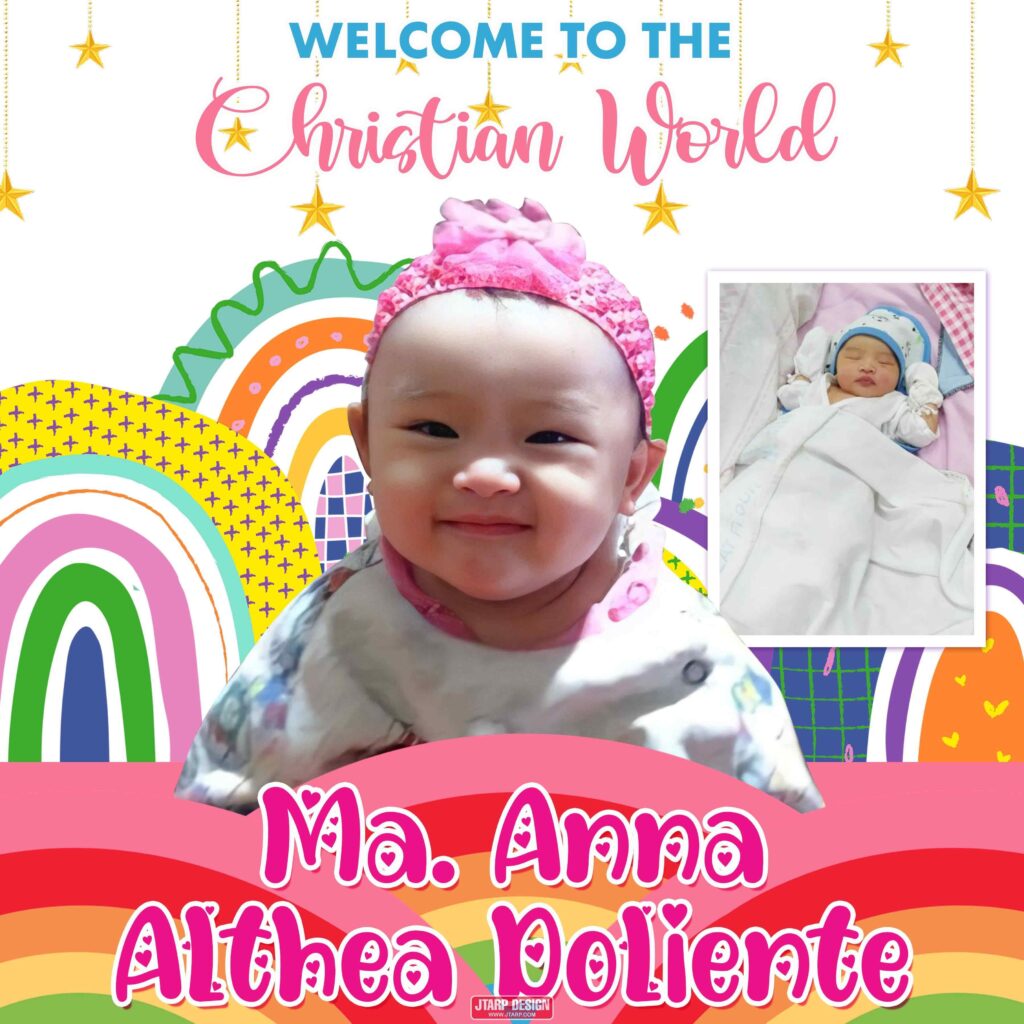 3x3 WELCOME TO THE CHRISTIAN WORLD MA ANNA ALTHEA DOLIENTE Rainbow Theme Tarp Design