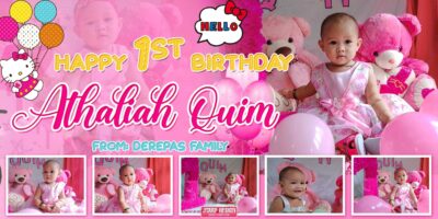 4x2 Happy 1st Birthday Birthday Athaliah Quim